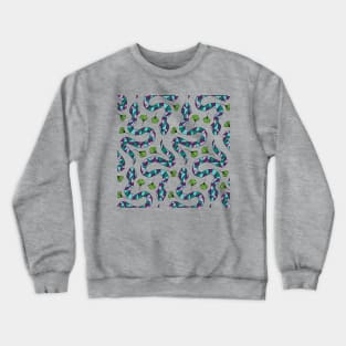 Geometric Snakes and Ginkgo Leaves Pattern Crewneck Sweatshirt